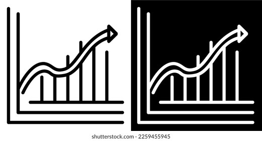 Illustration Vector Graphic of Graph, Bussiness, Chart icon. Black line. White line