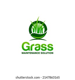 Illustration vector graphic of grass, lawn care, landscape concept logo design template
 