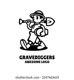 Gráfico vectorial de ilustración de Gravedigger, bueno para el diseño del logotipo