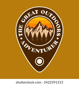 
Illustration vector graphic of THE GREAT OUTDOORS ADVENTURE for apparel design merchandise, such as logos on product packaging