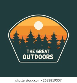 Ilustração vetorial do GRANDE DESIGN AO AR LIVRE ILUSTRAÇÃO VETORIAL para produtos de design de vestuário, como logotipos em embalagens de produtos
