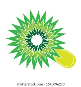 illustration vector graphic of green abstract flower logo