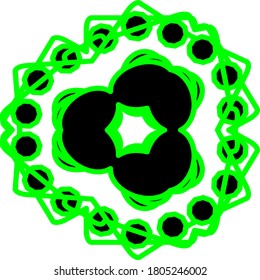 illustration vector graphic of green black mandala concept design 