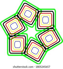 illustration vector graphic of green blue red black mandala concept design
