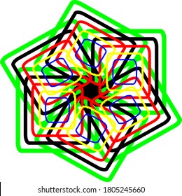 illustration vector graphic of green blue red black mandala concept design