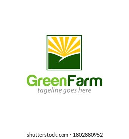 Illustration vector graphic of Green farm nature environment logo design template