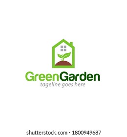 Illustration vector graphic of Green garden nature environment logo design template