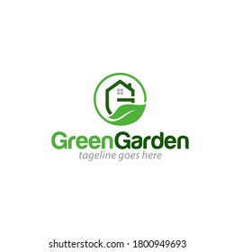 Illustration vector graphic of Green garden nature environment logo design template