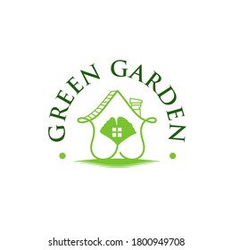 Illustration vector graphic of Green garden nature environment logo design template