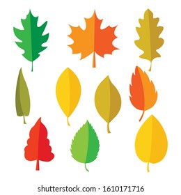 illustration vector graphic of green leaf colorful shapes can be use for any project design