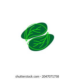 Illustration vector graphic of Green leaf line good for nature design 