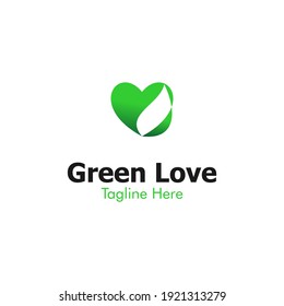 Illustration Vector Graphic of Green Love Logo. Perfect to use for Technology Company
