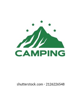 ilustración vectorial gráfico de la montaña verde bueno para el logotipo vintage del producto de camping