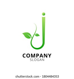 illustration vector graphic of green organic leaf logo design good for company logo, product logo etc.