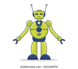 Illustration vector graphic of green robot