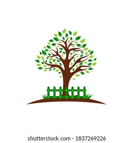 Illustration vector graphic of green tree  logo design tempkate