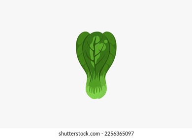 Ilustración vectorial gráfica de verduras o mostaza verde