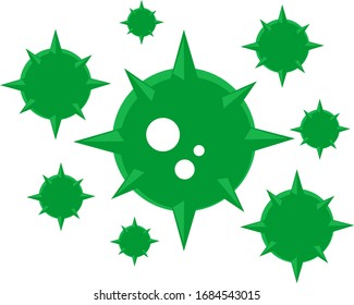 Illustration vector graphic of green virus. Perfect for health posters, etc.