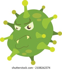 Illustration Vector graphic of green virus. Good for illustration, game object, game assets, etc