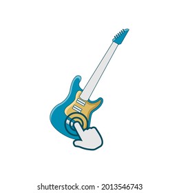 Illustration Vector Graphic of Guitar Applications Logo. Perfect to use for Music or Game Company