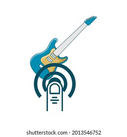 Illustration Vector Graphic of Guitar Applications Logo. Perfect to use for Music or Game Company