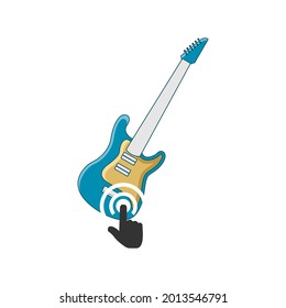 Illustration Vector Graphic of Guitar Applications Logo. Perfect to use for Music or Game Company