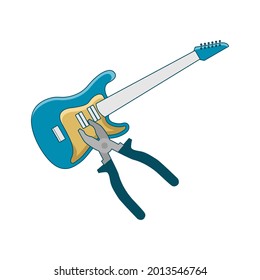 Illustration Vector Graphic of Guitar Repair Logo. Perfect to use for Repairing Company