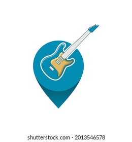 Illustration Vector Graphic of Guitar Store Logo. Perfect to use for Music Company