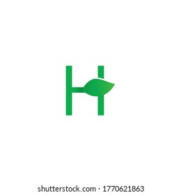Illustration Vector Graphic of H Letter Leaf. Perfect to use for Nature Company