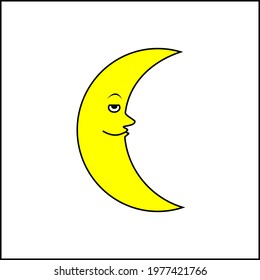 Illustration vector graphic of half moon. Good for clothing logo, etc. You can edit this vector as you want.