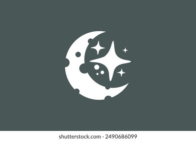 Illustration vector graphic of halfmoon and stars. Good for logo