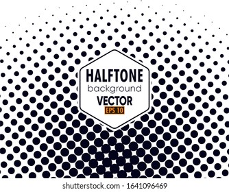 Illustration vector graphic of Halftone dots circle. Vector halftone circle frame background. Vector retro style dotwork background. Circle dots isolated on the white background. 