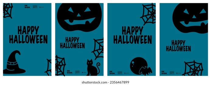 illustration vector graphic halloween background set for banner, poster, flyer, brochure, etc