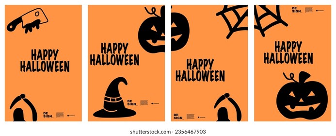 illustration vector graphic halloween background set for banner, poster, flyer, brochure, etc