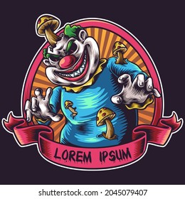 Illustration vector graphic of halloween clown. Perfect for logo illustration, or etc