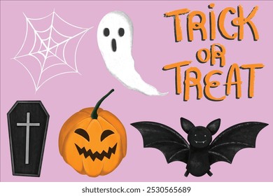 Illustration vector graphic of halloween collection items. Good for halloween festival design.