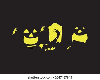 Illustration vector graphic of halloween pumpkin silhouette. Good for your design