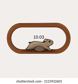 illustration vector graphic of hamster running on track suitable for background,print,etc.