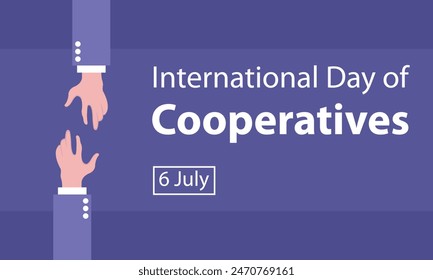 illustration vector graphic of the hand below reaches for the hand above, perfect for international day, international day of cooperatives, celebrate, greeting card, etc.