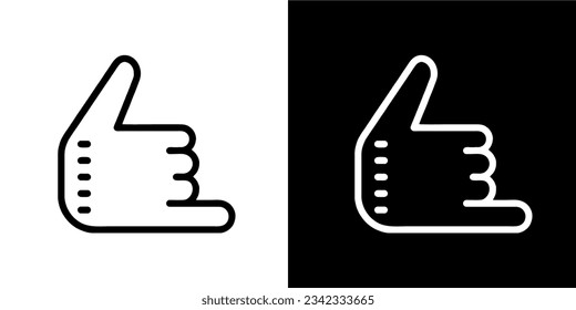 Icono de la Ilustración del vector de la llamada de mano . Icono de mano. Icono de Gesuter.