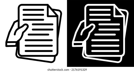 Illustration Vector Graphic of hand document, list paper file icon