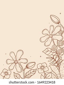 illustration vector graphic of hand drawn Batik flower background