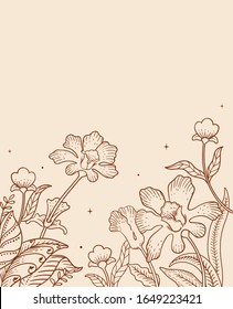 illustration vector graphic of hand drawn Batik flower background