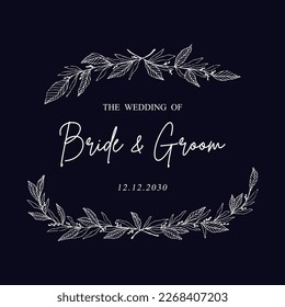 Illustration vector graphic of hand drawn leaves frame background