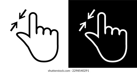 Illustration Vector Graphic of Hand Gesture Icon. Line Drawing. Black and white