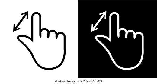 Illustration Vector Graphic of Hand Gesture Icon. Line Drawing. Black and white