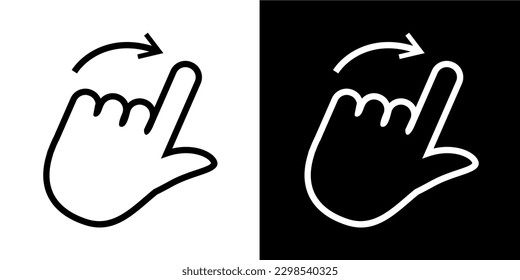 Illustration Vector Graphic of Hand Gesture Icon. Line Drawing. Black and white