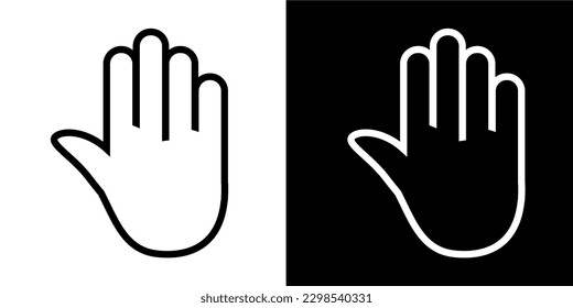 Illustration Vector Graphic of Hand Gesture Icon. Line Drawing. Black and white