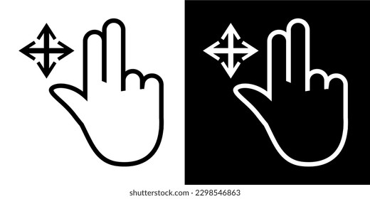 Illustration Vector Graphic of Hand Gesture Icon. Line Drawing. Black and white