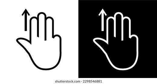 Illustration Vektorgrafik von Hand Gesture Icon. Linienzeichnung. Schwarz-Weiß